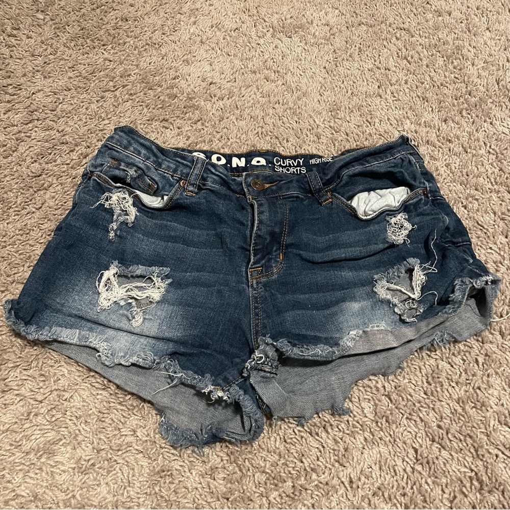 Song high rise curvy shorts Jean shorts blue size 29